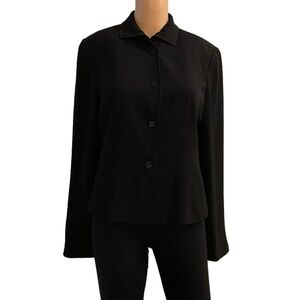 Gianni petite blazer button down black womans size 8 excellent condition